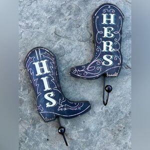 Vintage His & Hers Wall Hook Set